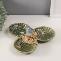 Сувенир керамика подставка "Птичка в цветах. Узоры" 26х26х8,5 см