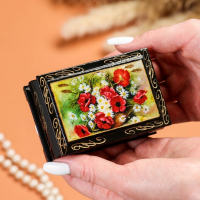 Шкатулка &laquo;Цветы&raquo;, 6&times;9 см, лаковая миниатюра