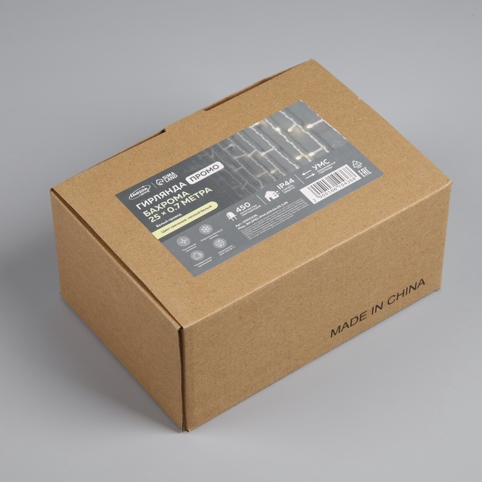 Гирлянда «Бахрома» 25 × 0.7 м, IP44, УМС, белая нить, 450 LED, свечение тёплое белое, 220 В Гирлянда «Бахрома» 25 × 0.7 м, IP44, УМС, белая нить, 450 LED, свечение тёплое белое, 220 В