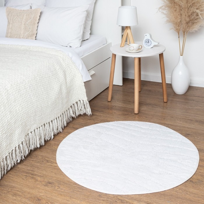 Ковер Этель "Zig-Zag" &Oslash; 100 см, молочный,  70% хлопок, 30% п/э, 1500 г/м2