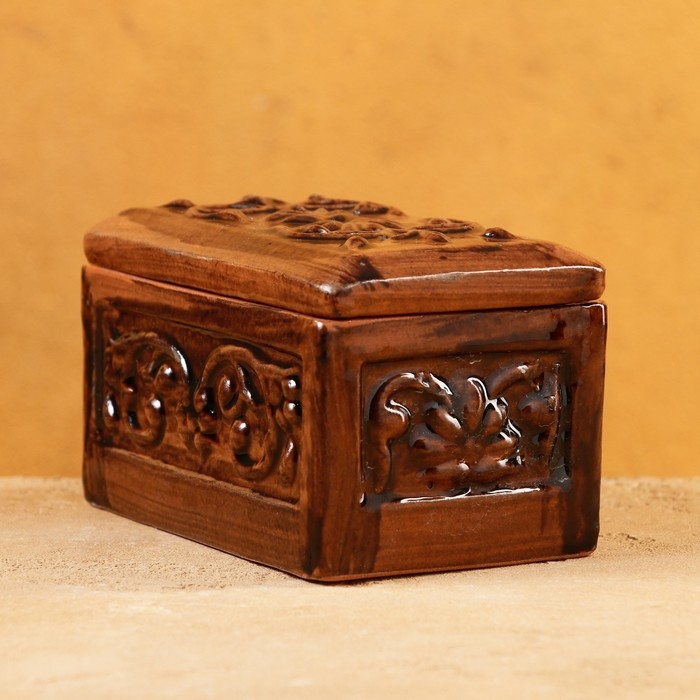 Шкатулка Риштанская керамика Шкатулка Риштанская керамика "Акташ", 12х7см