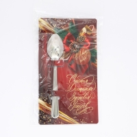 Ложка сувенирная на открытке «Новогодняя коллекция: Счастья, достатка», 3 х 14 см Ложка сувенирная на открытке «Новогодняя коллекция: Счастья, достатка», 3 х 14 см