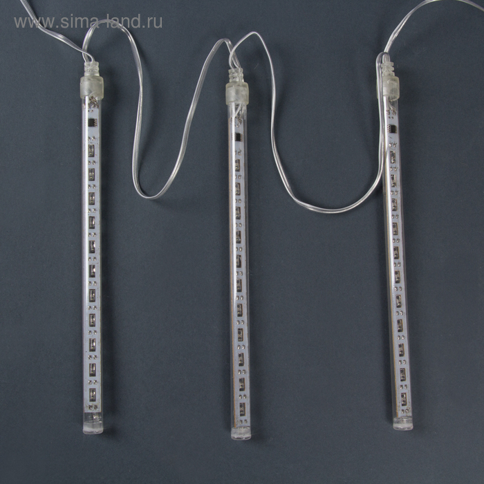 Гирлянда &laquo;Сосульки&raquo; 2.4 &times; 0.2 м, IP44, прозрачная нить, 96 LED, свечение белое с эффектом стекания, 12 В