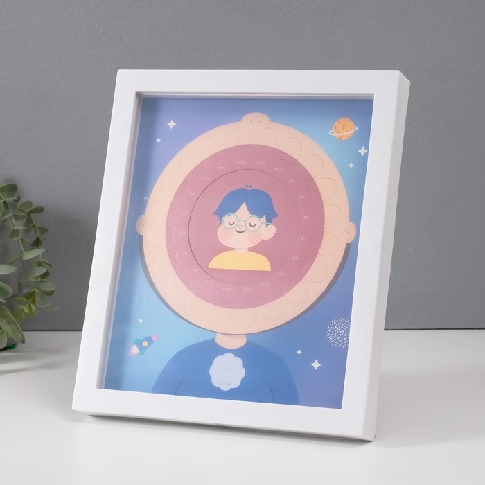 Фоторамка пластик 9х9 см Фоторамка пластик 9х9 см "Молочные зубики" голубая 2х23х27 см