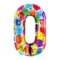 Шар фольгированный 40" &laquo;Цифра 0&raquo;, яркие шары
