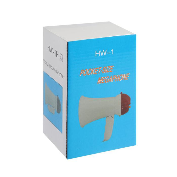 Мегафон ручной Rad-02, 5 Вт, дальность до 50 м, запись 10 сек, 3 режима, белый