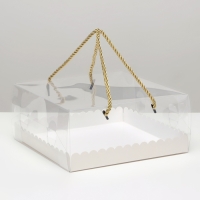 Коробка под рулет, белая 22 х 22 х 10 . Кондитерская упаковка