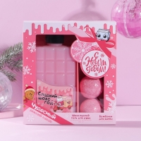 Подарочный набор косметики &laquo;С Новым Годом!&raquo;, гель для душа 300 мл и бомбочки для ванны 4 х 40 г, ЧИСТОЕ СЧАСТЬЕ