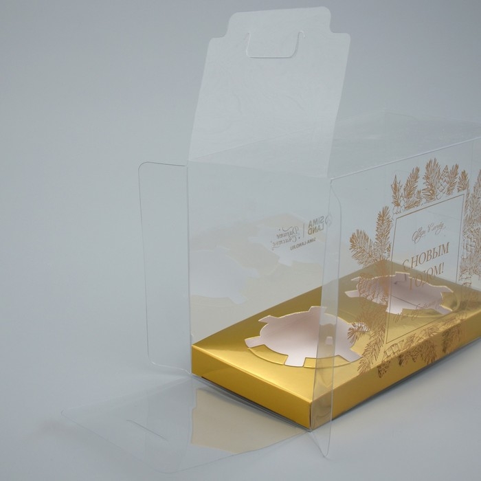 Коробка для капкейка &laquo;Верь в мечту&raquo;, золото, 8 х 16 х 11.5 см, Новый год