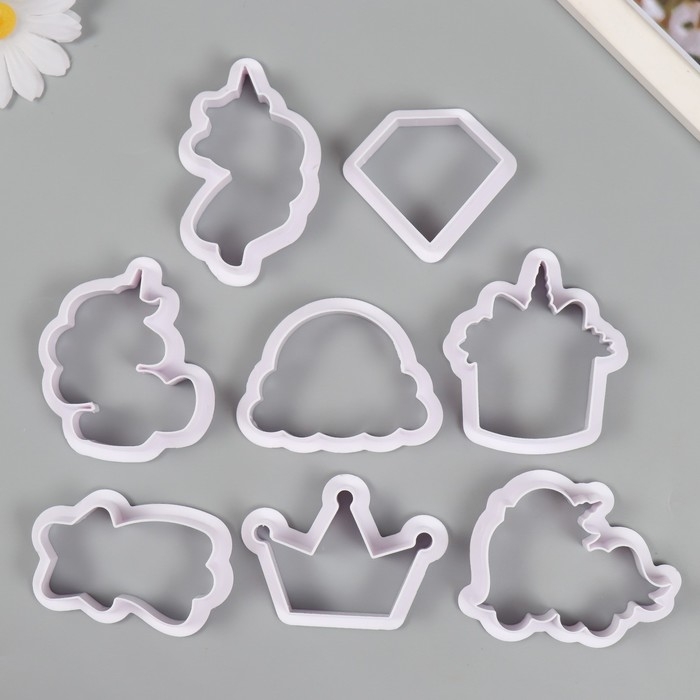 Каттеры для полимерной глины Каттеры для полимерной глины "Единороги и облака" набор 8 шт