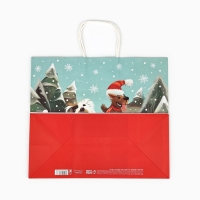 Пакет подарочный новогодний крафтовый &laquo;Сказочного нового года&raquo;, 28 х 15 х 32 см , Новый год