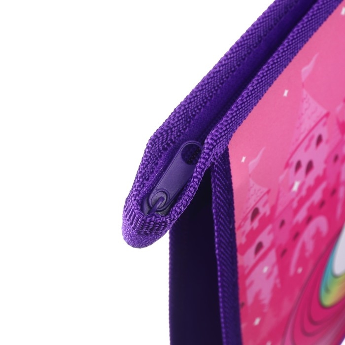 Папка для тетрадей А4, на молнии, пластик, Минни Маус и Единорог