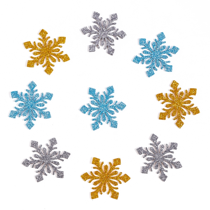 Новый год! Декор &laquo;Снежинки&raquo;, набор 9 шт., цвет МИКС