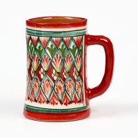 Кружка Риштанская Керамика "Узоры" 500 мл, красная