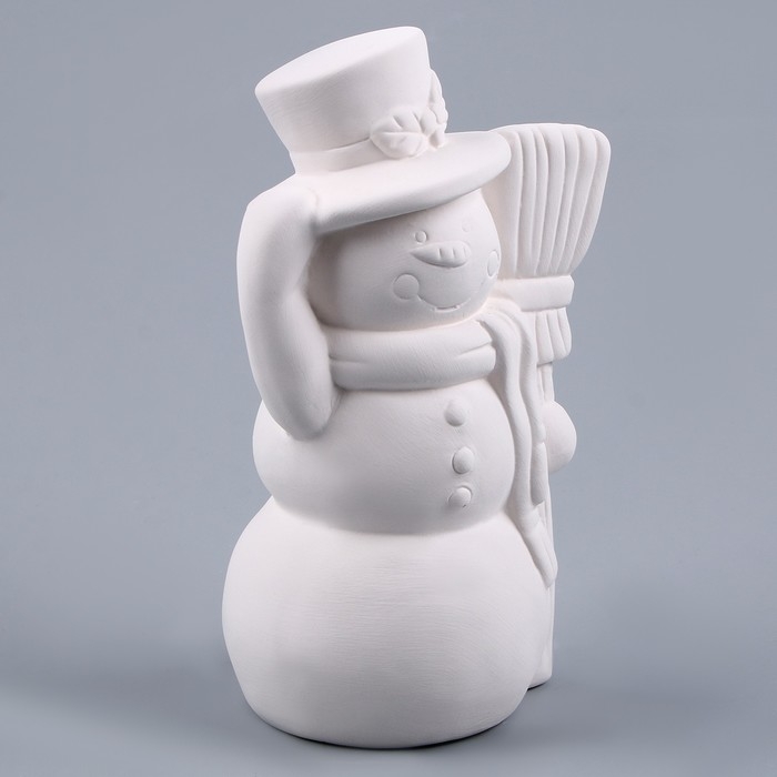 Новый год! Фигурка под роспись &laquo;Снеговик с метлой&raquo;, с кистью