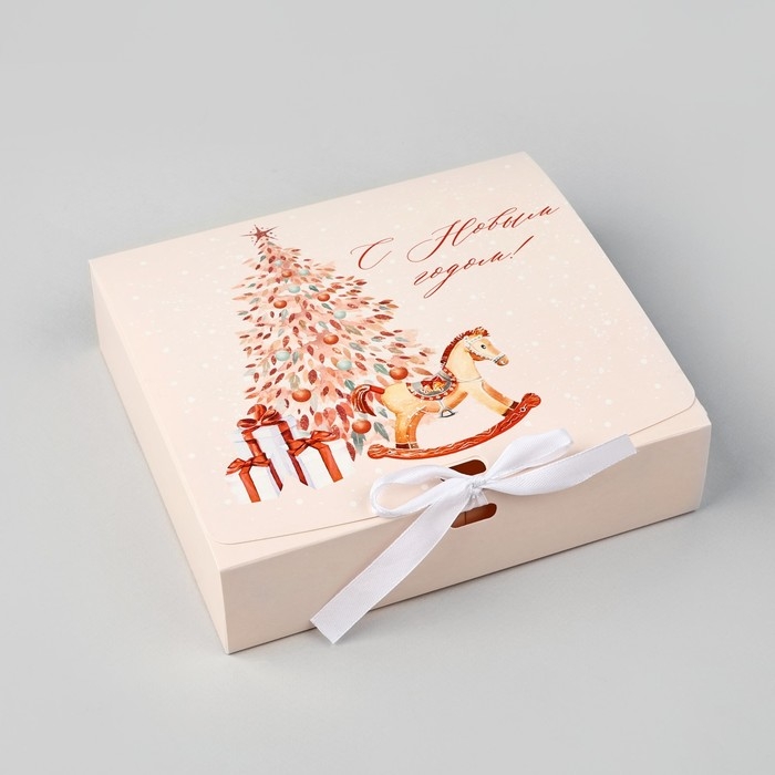 Коробка подарочная новогодняя складная &laquo;Новогодние игрушки&raquo;, 20 х 18 х 5 см, Новый год