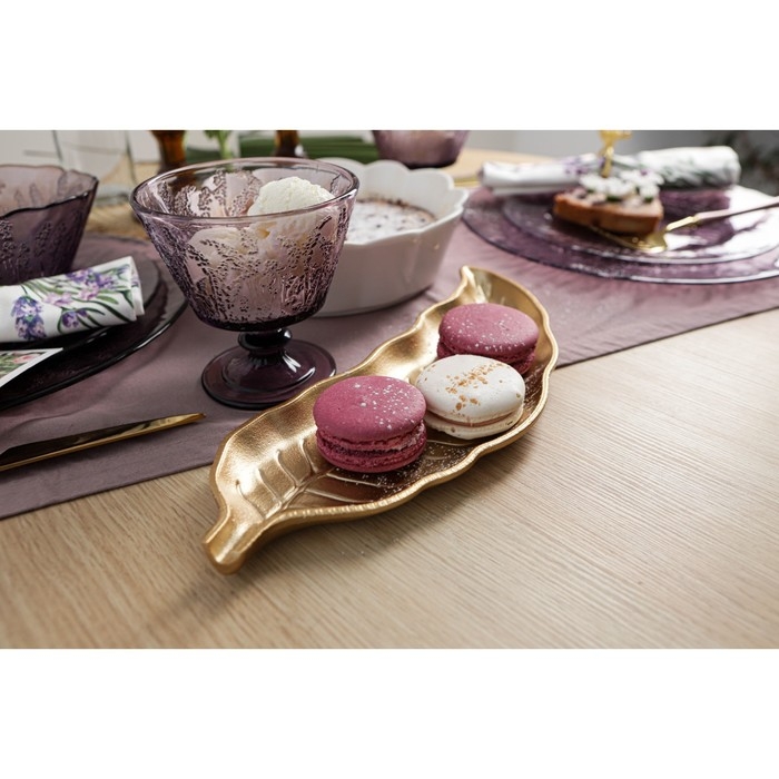 Блюдо для фруктов Доляна &laquo;Золотой лист&raquo;, 27&times;10 см, цвет золотой