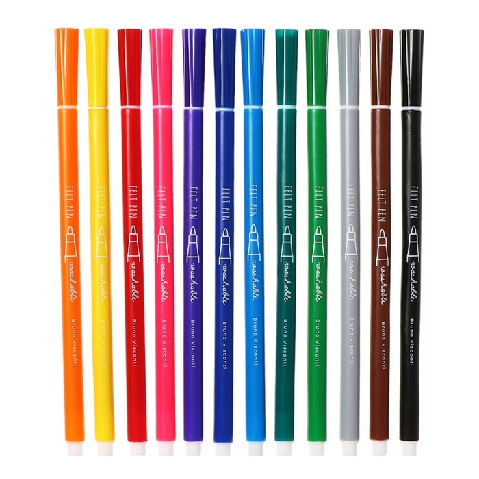 Фломастеры 12цв BrunoVisconti KIDSCOLOR, пласт, круг, в пласт тубе