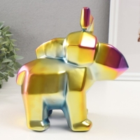 Сувенир керамика "Геометрия. Слоник" зеленый хамелеон 10х20х21,5 см Сувенир керамика "Геометрия. Слоник" зеленый хамелеон 10х20х21,5 см