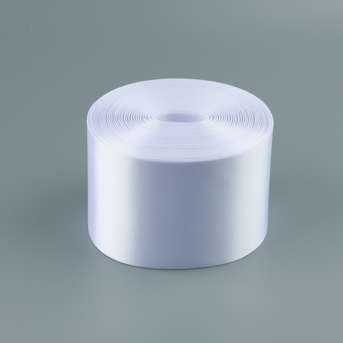Лента атласная, 100 мм &times; 100 &plusmn; 5 м, цвет белый