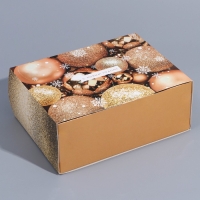 Подарочная коробка складная, новогодняя&laquo;Новогодние шары&raquo;, 20 х 15 х 8 см, Новый год