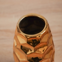 Ваза керамика настольная "Дарио" соты, d-6см, 21х7 см, золото