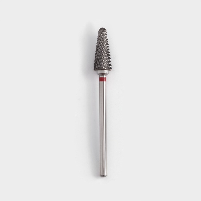 Фреза твердосплавная для маникюра &laquo;Конус&raquo;, мелкая нарезка, 6 &times; 15 мм, в пластиковом футляре