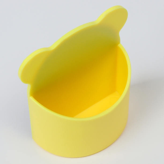 Магнитная универсальная подставка для маркеров и губок "Мишка" жёлтый цвет 4х9х10см