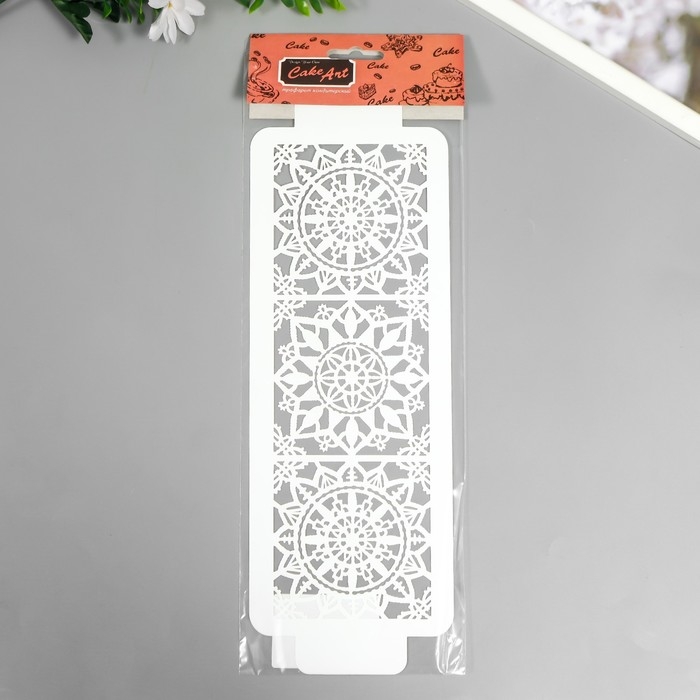 Трафарет бордюрный пластиковый Трафарет бордюрный пластиковый "Узоры" пластик, 11х32 см