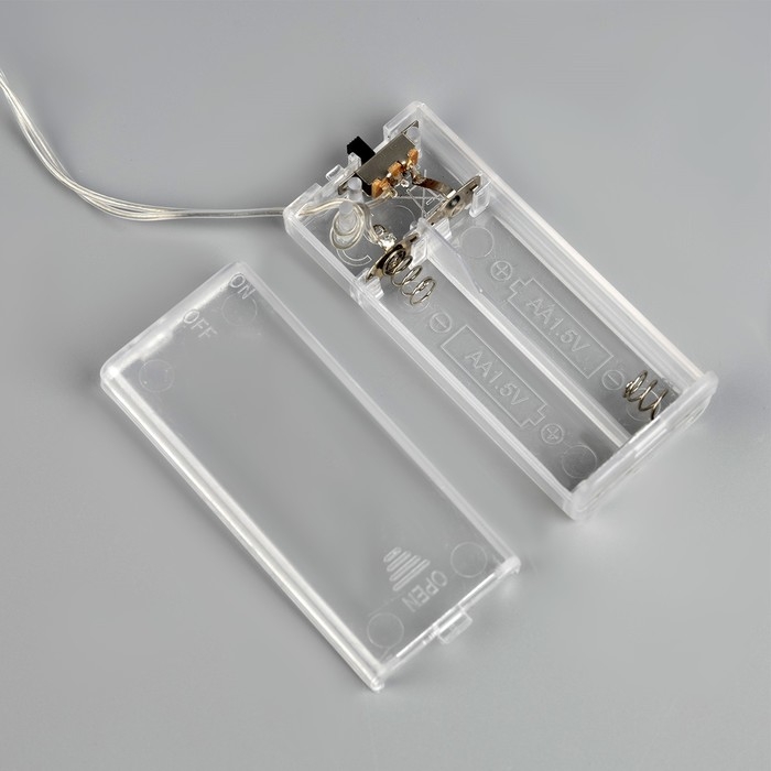 Гирлянда &laquo;Нить&raquo; 2 м с насадками &laquo;Олень&raquo;, IP20, прозрачная нить, 10 LED, батарейки AAх2 (нет в комплекте), свечение тёплое белое