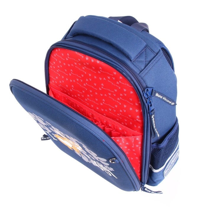 Рюкзак каркасный 36 х 28 х 17 см, + пенал, Bruno Visconti "Корги"