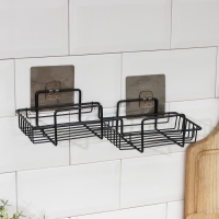 Полка на липучке Доляна, 31&times;11&times;6 см, цвет чёрный