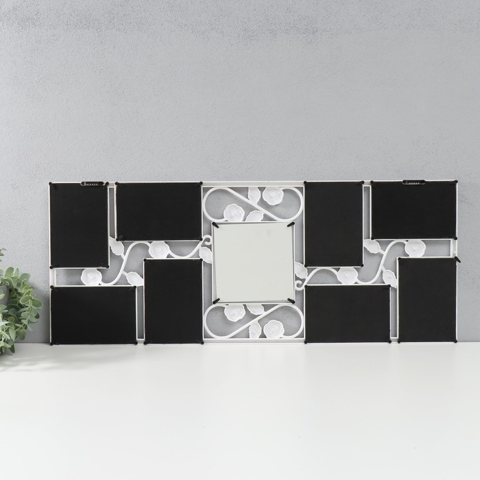 Фоторамка на 8 фото 10х15 см Фоторамка на 8 фото 10х15 см "Розы" белая 65,5х31 см