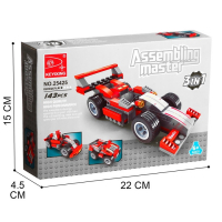 Конструктор гоночная машина &laquo;Супергонщик&raquo; KEYIXING Assembling Master, 3 в 1, 143 детали, 6+