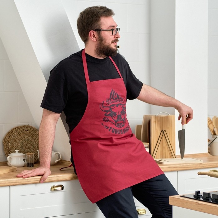 Фартук мужской Этель &laquo;Укротитель говядины&raquo;, 77&times;75см, 100 % хлопок