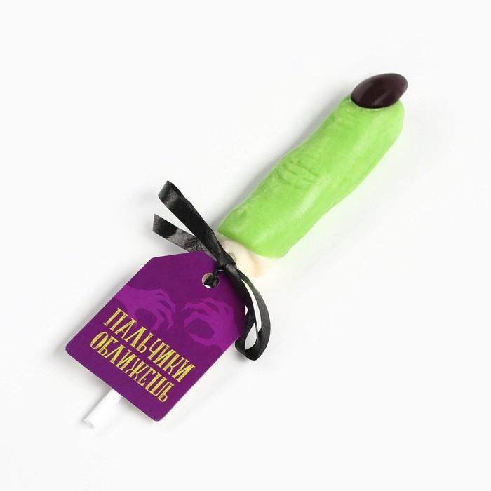 Хэллоуин Леденец на палочке &laquo;Пальчики оближешь&raquo;, в форме пальца, вкус: тутти-фрутти, 25 г.