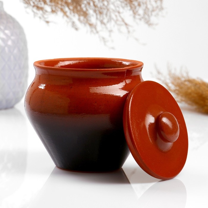 Набор "Вятская керамика Трио" 0,5лх3шт + ухват, тонированный