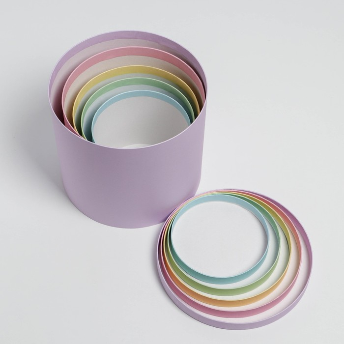 Набор коробок 5 в 1, упаковка подарочная, &laquo;Пастельный&raquo;, 13 х 13,5‒19.5 х 23 см