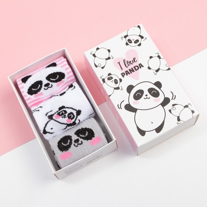 Набор детских носков KAFTAN Набор детских носков KAFTAN "Панда" 3 пары, р-р 16-18