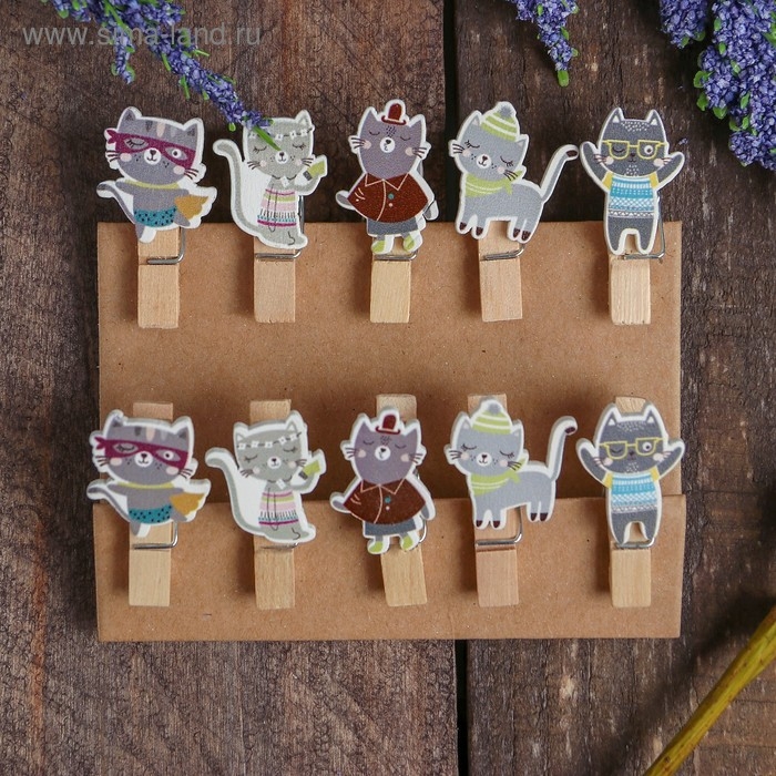Прищепки декоративные &laquo;Котята&raquo; набор 10 шт.