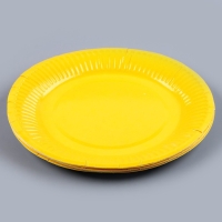 Набор бумажной посуды: 6 тарелок, 6 стаканов, цвет жёлтый