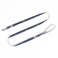 Комплект с мягкой шлейкой "Якорь", размер M, поводок, 120 х 1,5 см, ОГ 34-66 см, синий