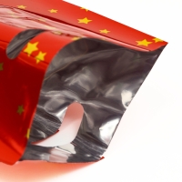 Набор подарочных пакетов, металлизированныей, "Звездочки" красный 17х25 см , 20 микрон 10шт набор