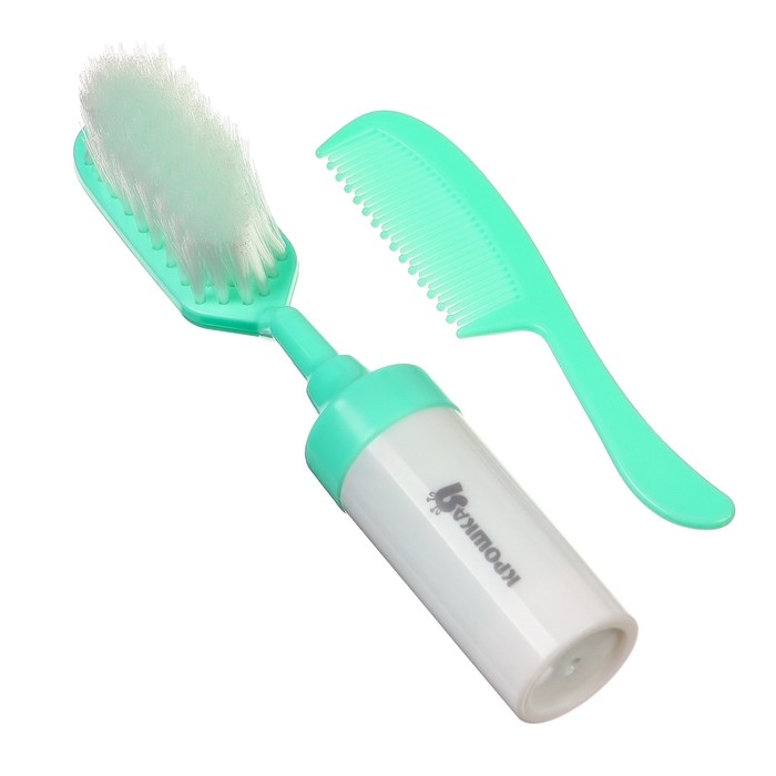 Набор расчесок с погремушкой &laquo;Малыш&raquo;, 2 шт., цвет бирюзовый, рисунок МИКС