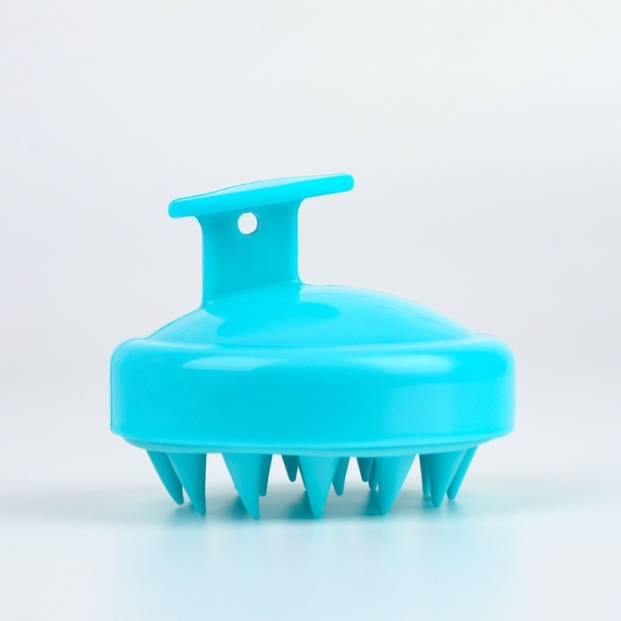 Щётка - массажёр для мытья головы, 8 × 8 × 6 см, цвет голубой Щётка - массажёр для мытья головы, 8 × 8 × 6 см, цвет голубой