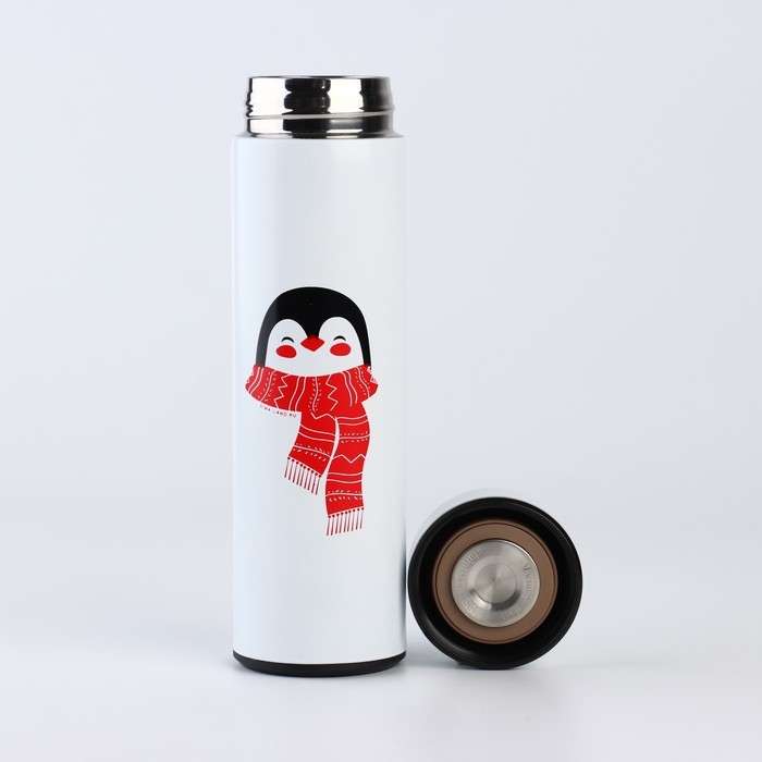 Новый год. Термос с шапочкой &laquo;Пингвин&raquo;, 500 мл