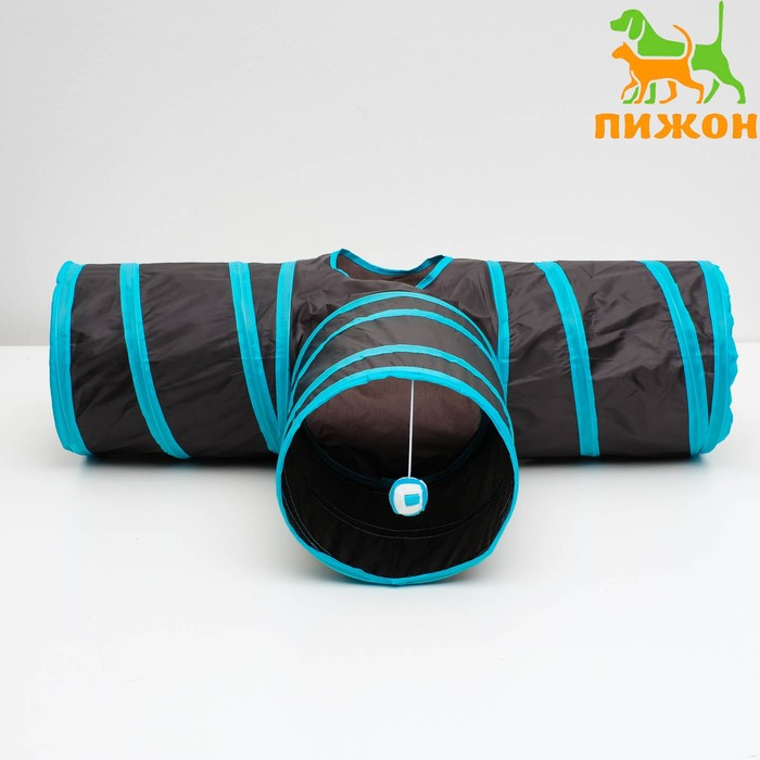 Туннель для кошек шуршащий Туннель для кошек шуршащий "Тройник", 80 см, диаметр трубы 25 см, микс цветов