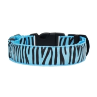 Ошейник с подсветкой Тигр 3 режима свечения, размер L, ОШ 48-60 х 2,5 см синий