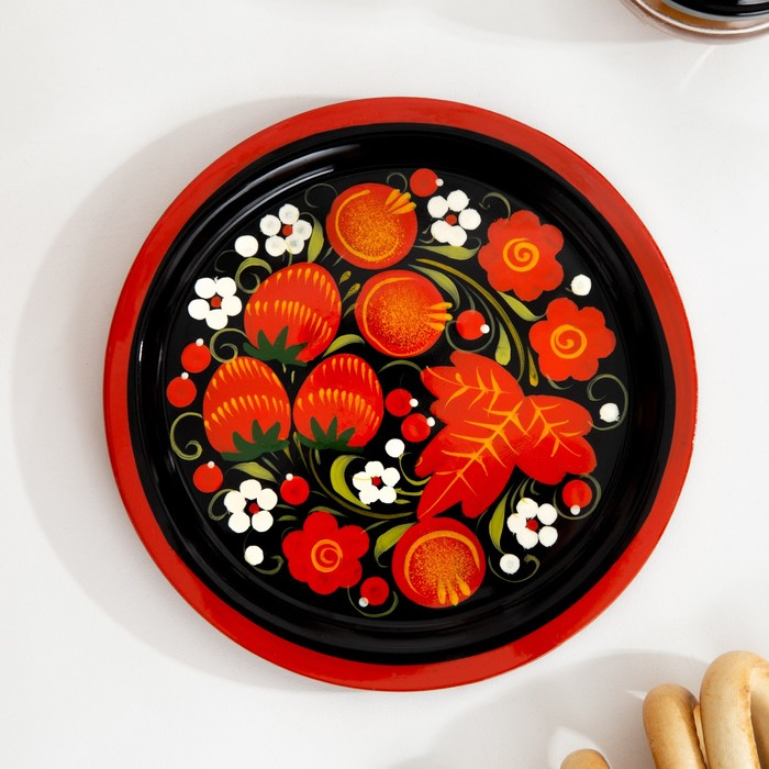 Тарелка &laquo;Малышка&raquo;, 14&times;14&times;0,5 см. хохлома