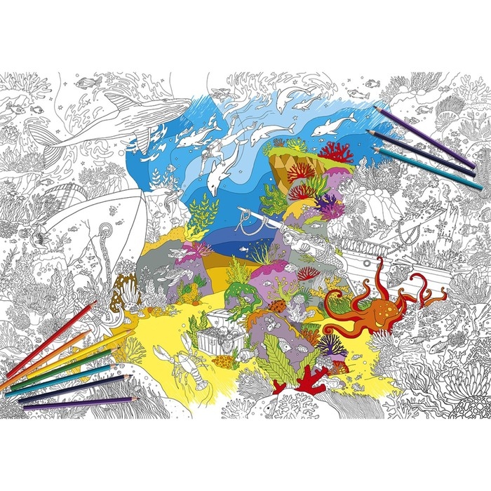 Плакат-раскраска &laquo;Подводный мир&raquo;, А1